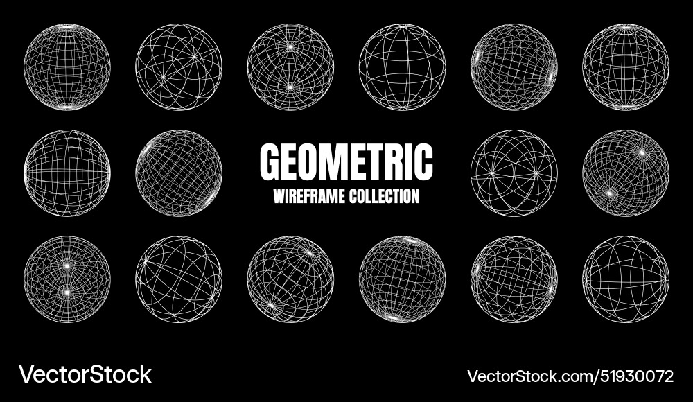 Wireframe Mesh Sphere Grid vector image