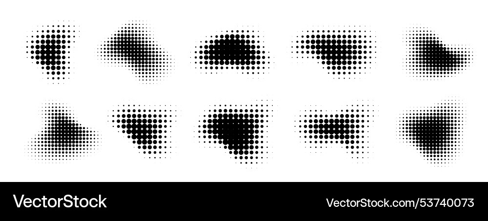 Abstract halftone figures gradient dot texture Abstract halftone figures gradient dot texture vector image