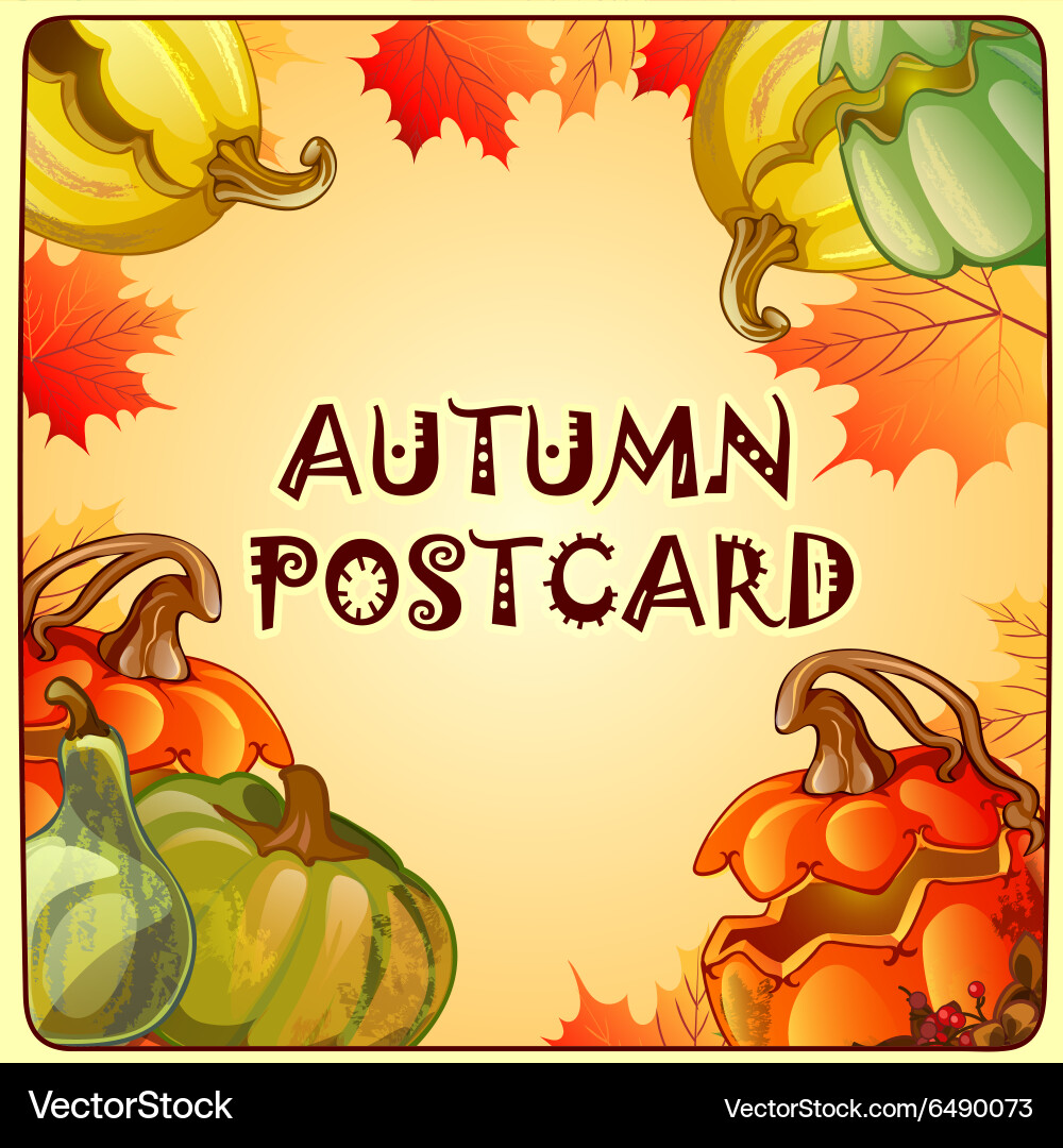 Autumn sketch with space for text Vector Image