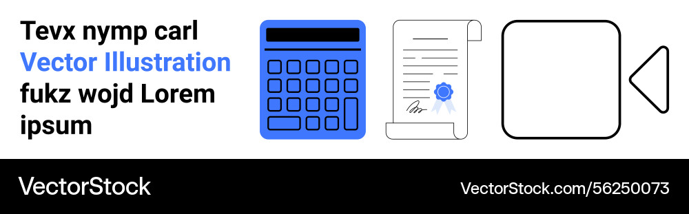Calculator document play button and text Calculator document play button and text vector image