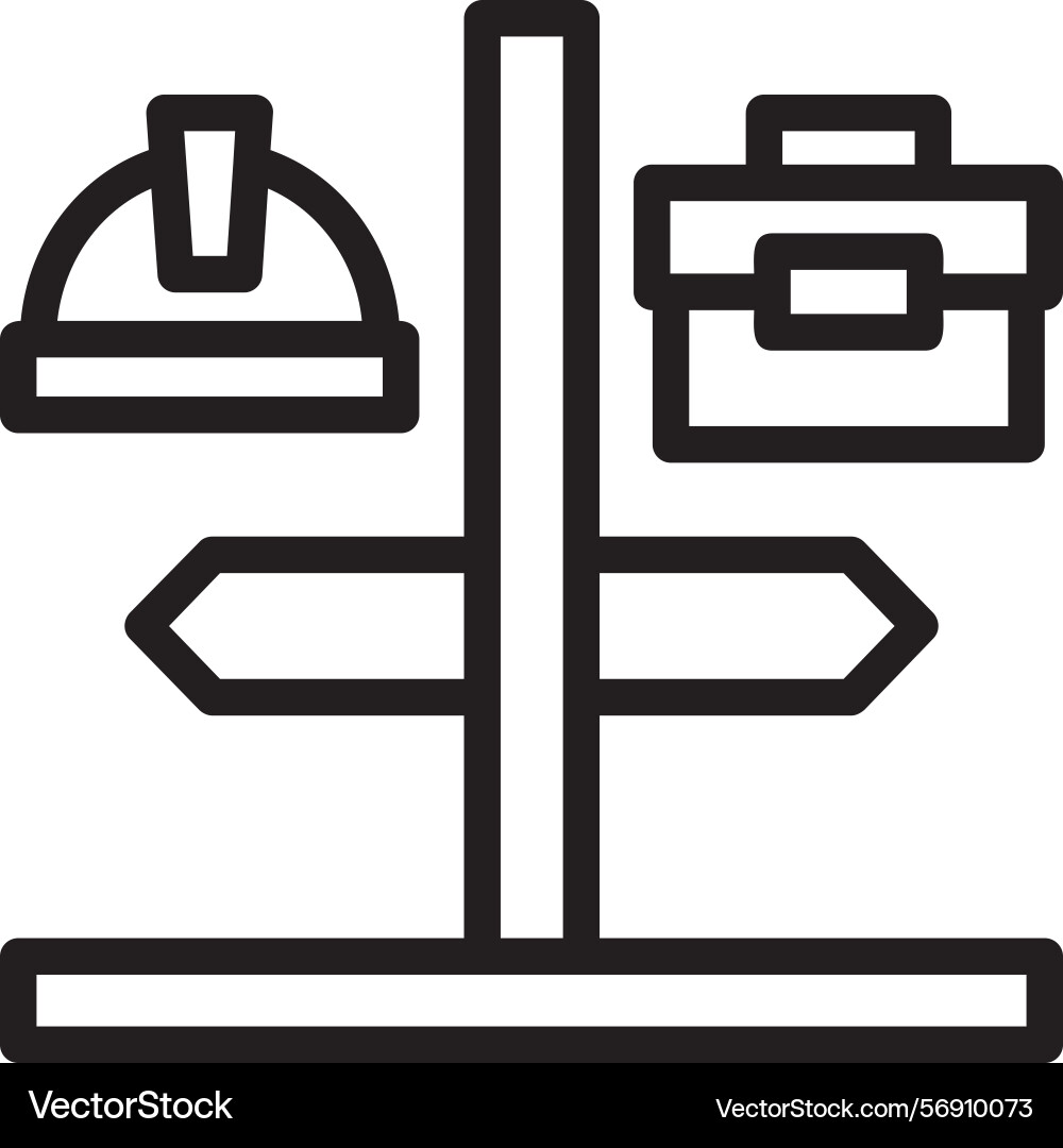 Career path linear style icon design vector image