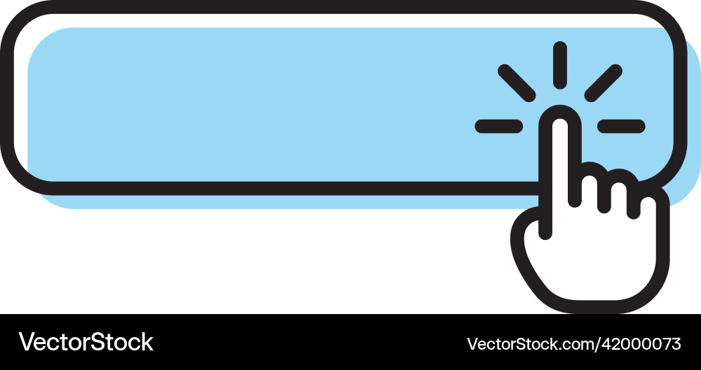 Clicked button with pressing finger cursor action vector image
