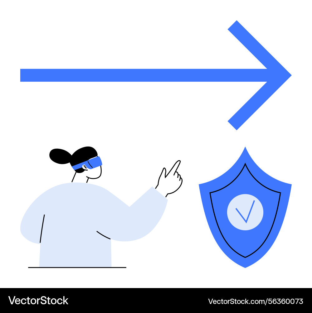 Concept of digital security with shield forward Vector Image