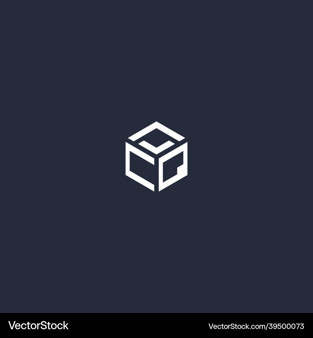 Cq initial hexagon logo design Vector Image