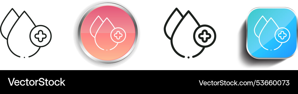 Drops icon thin linear regular and button style vector image
