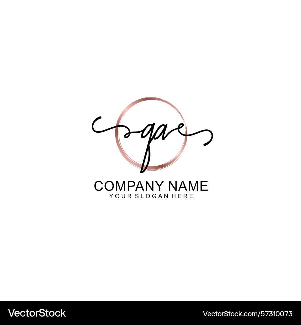 Elegant qa initial logo with floral handwritten Vector Image