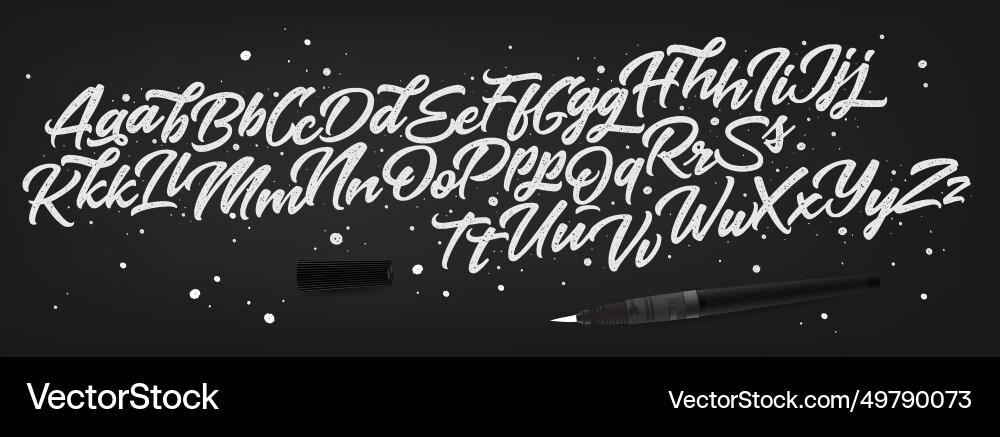 Handwritten script alphabet Handwritten script alphabet vector image