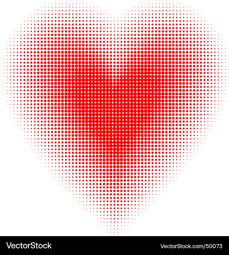 Heart Halftone Pattern Vector Image