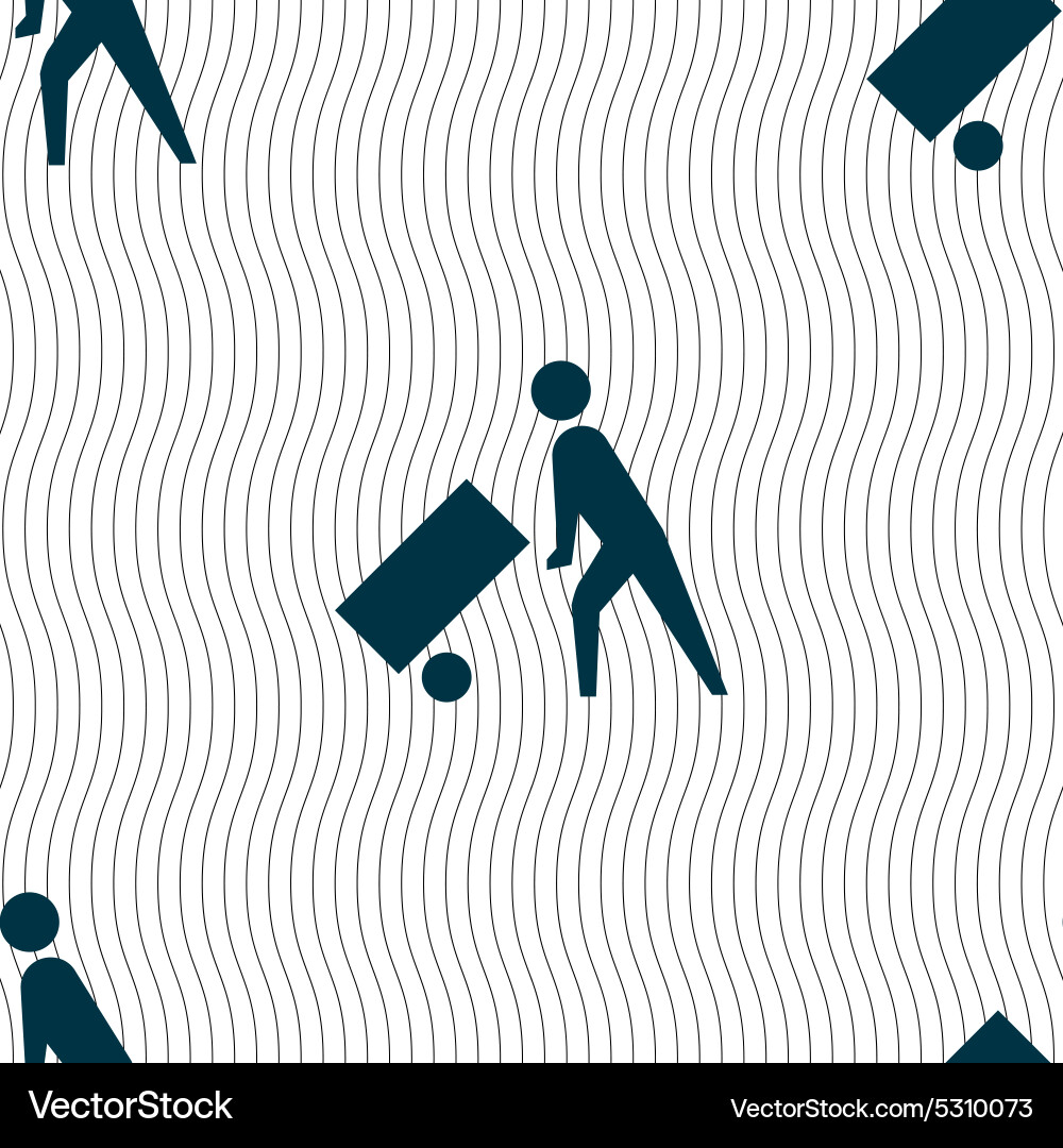 Loader icon sign seamless pattern with geometric Vector Image