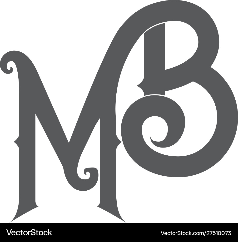 M b Buchstaben Logo Design M b Buchstaben Logo Design vektorbild
