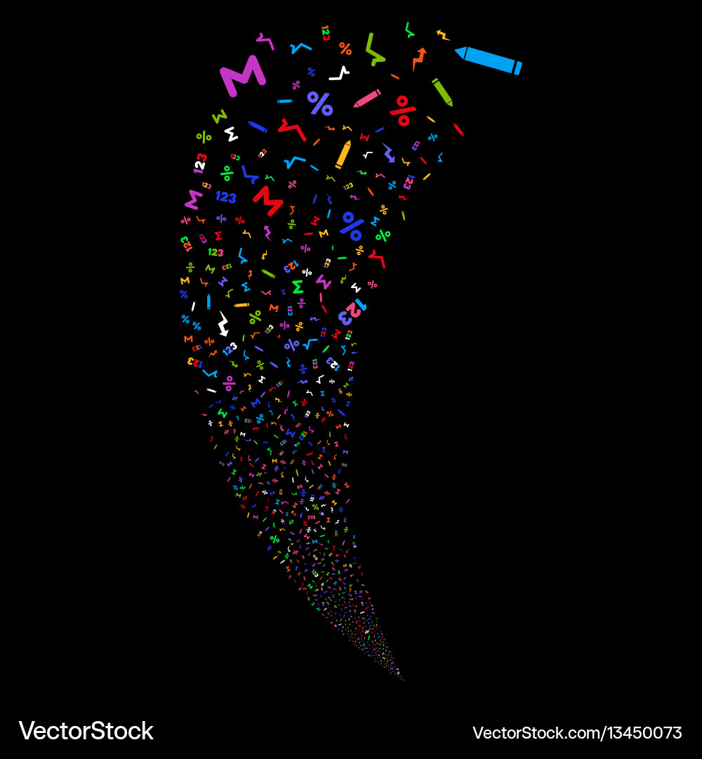 Math symbols random stream Math symbols random stream vector image