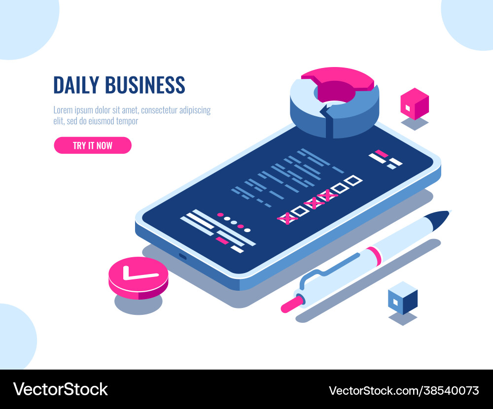 Mobile application with check sheet daily Vector Image