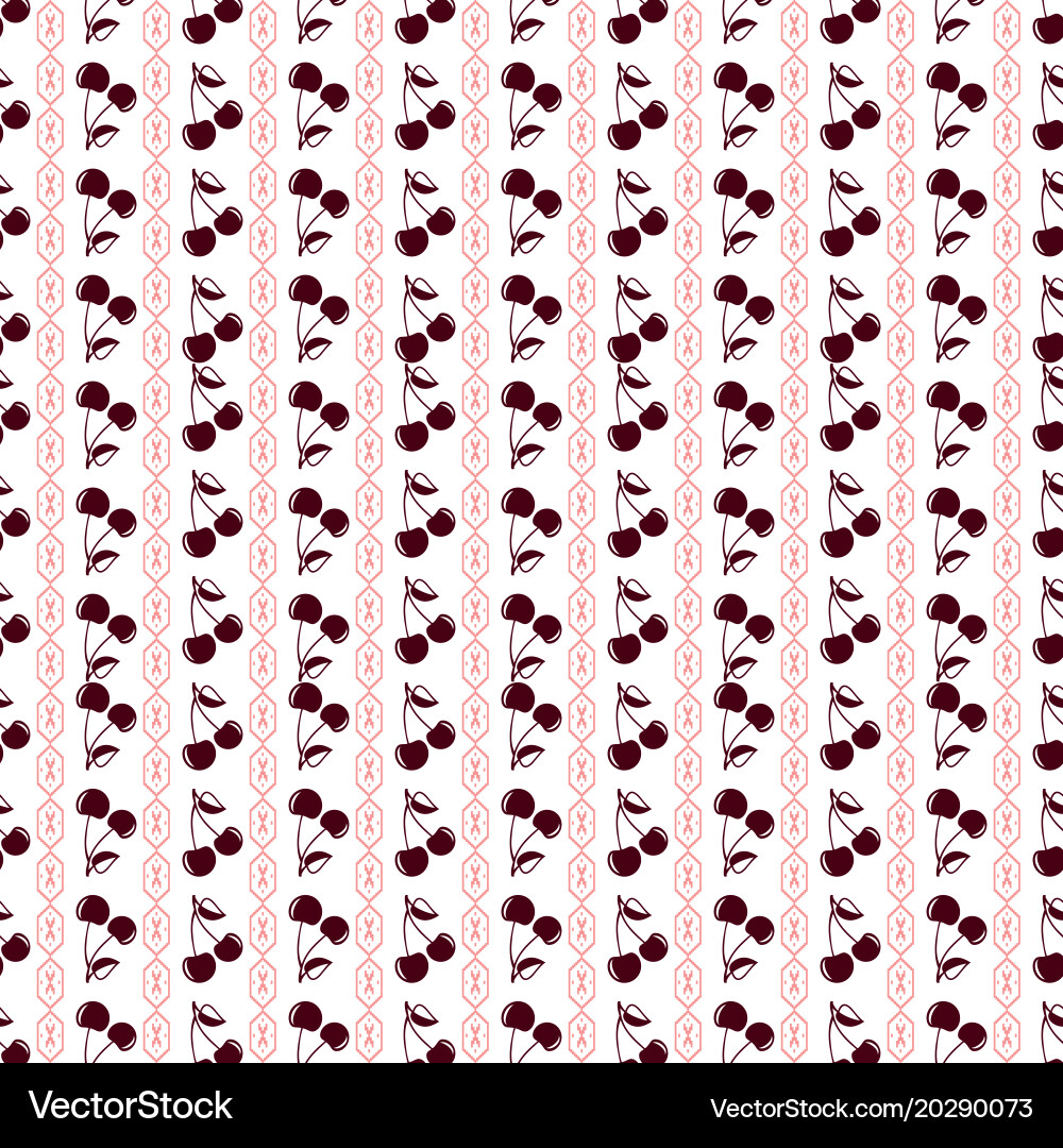 Seamless pattern background with cherry Vector Image