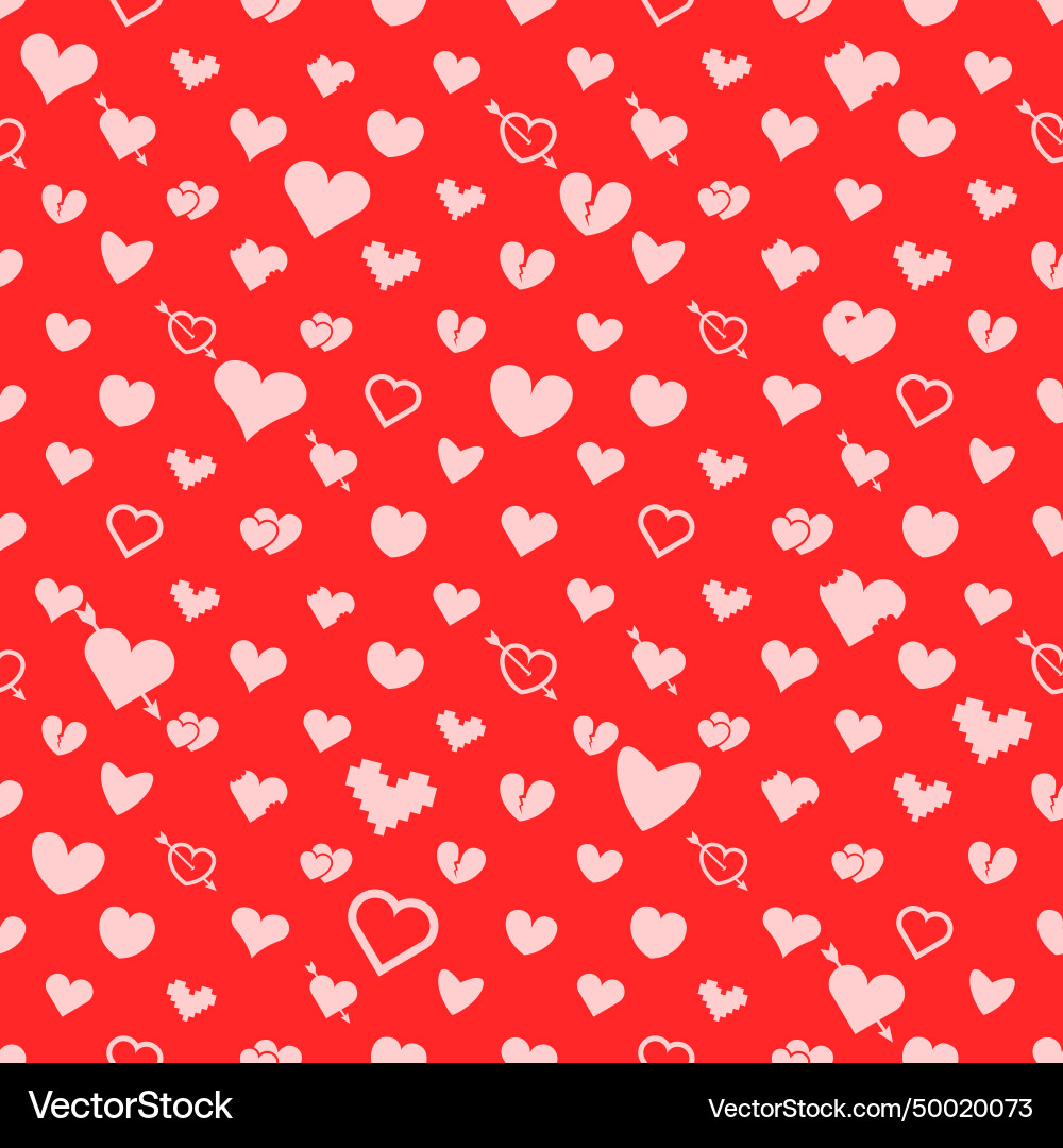 Seamless pattern with hearts wrapping paper vector image