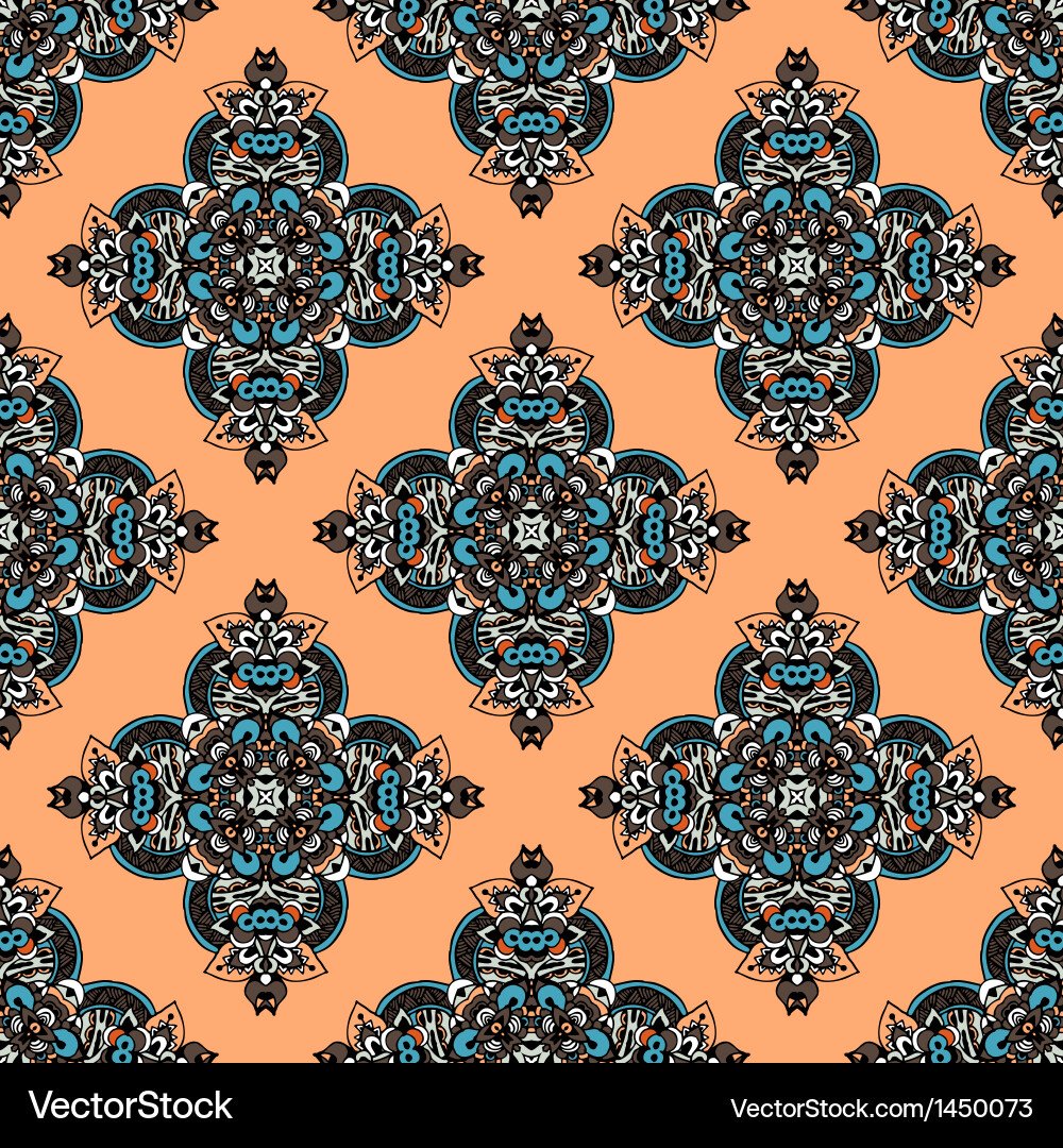 Seamless tribes damask pattern Vector Image