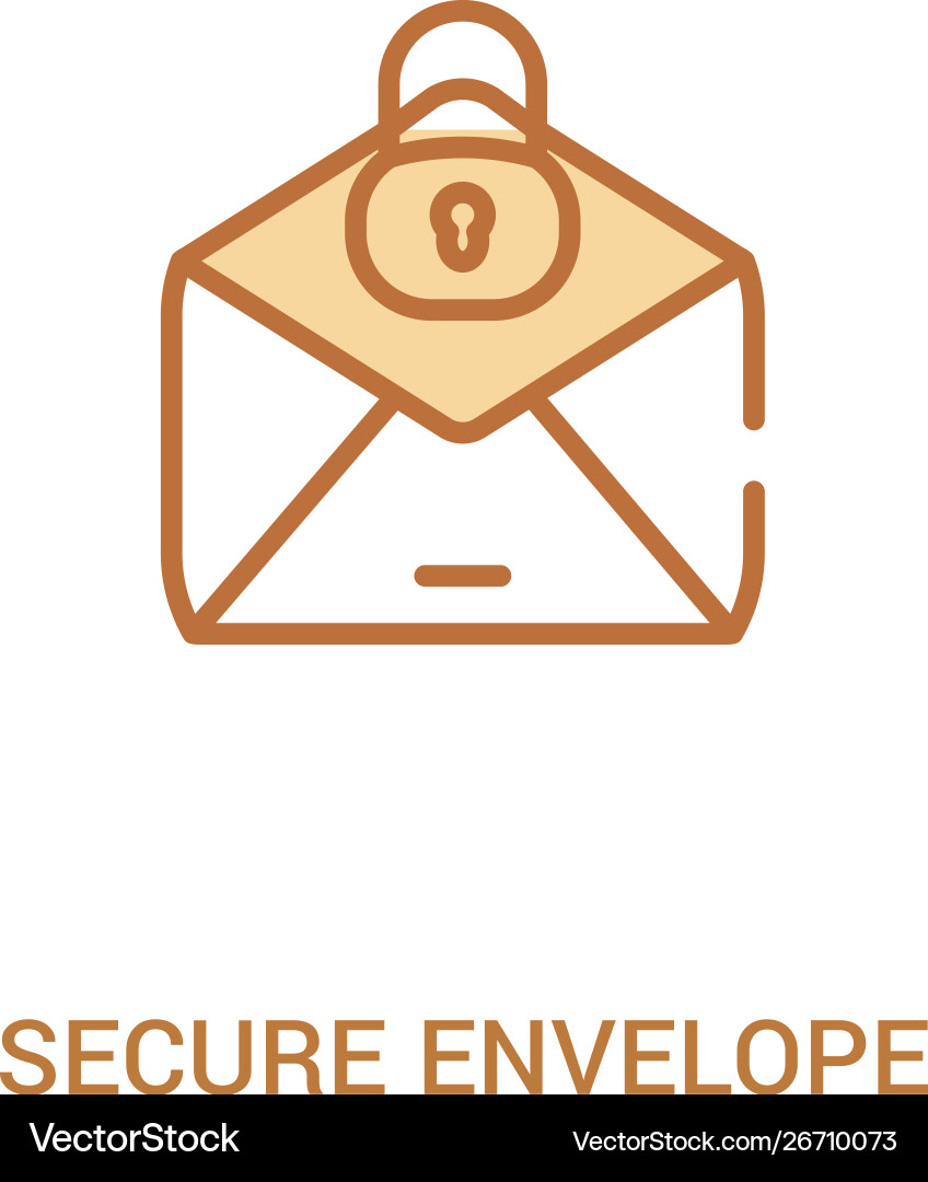 Secure envelope concept 2 colored icon simple Secure envelope concept 2 colored icon simple vector image