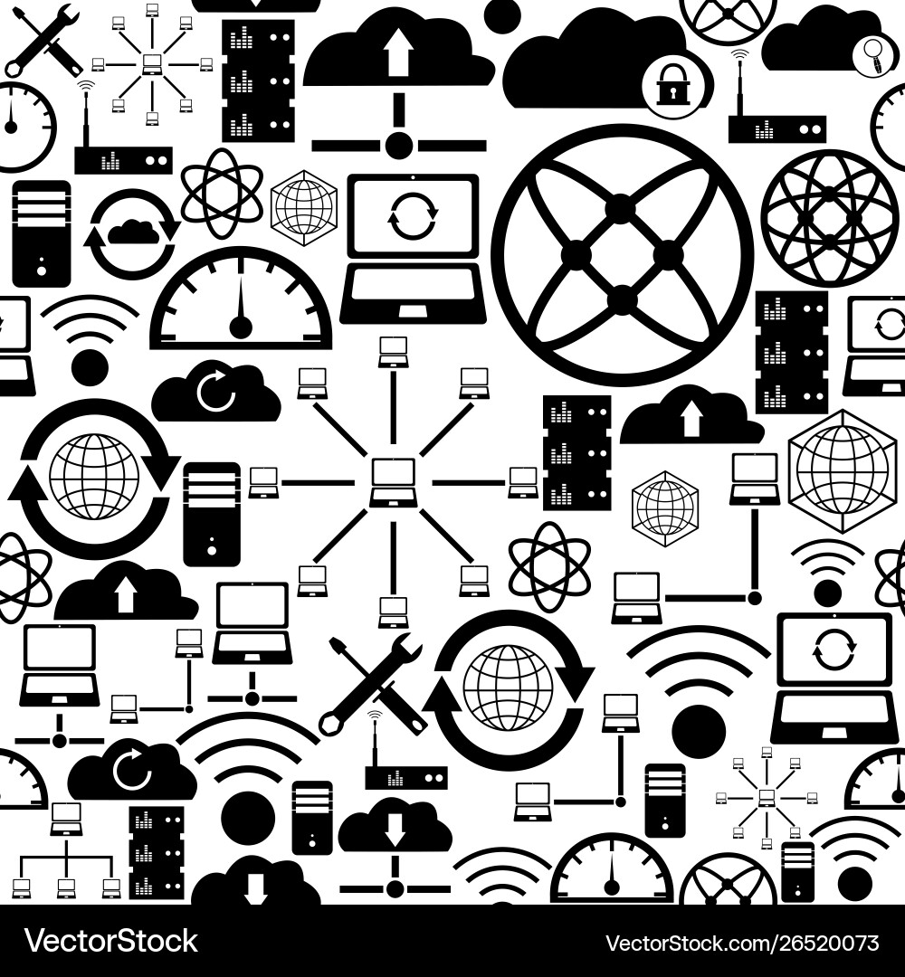Server seamless pattern background icon Server seamless pattern background icon vector image