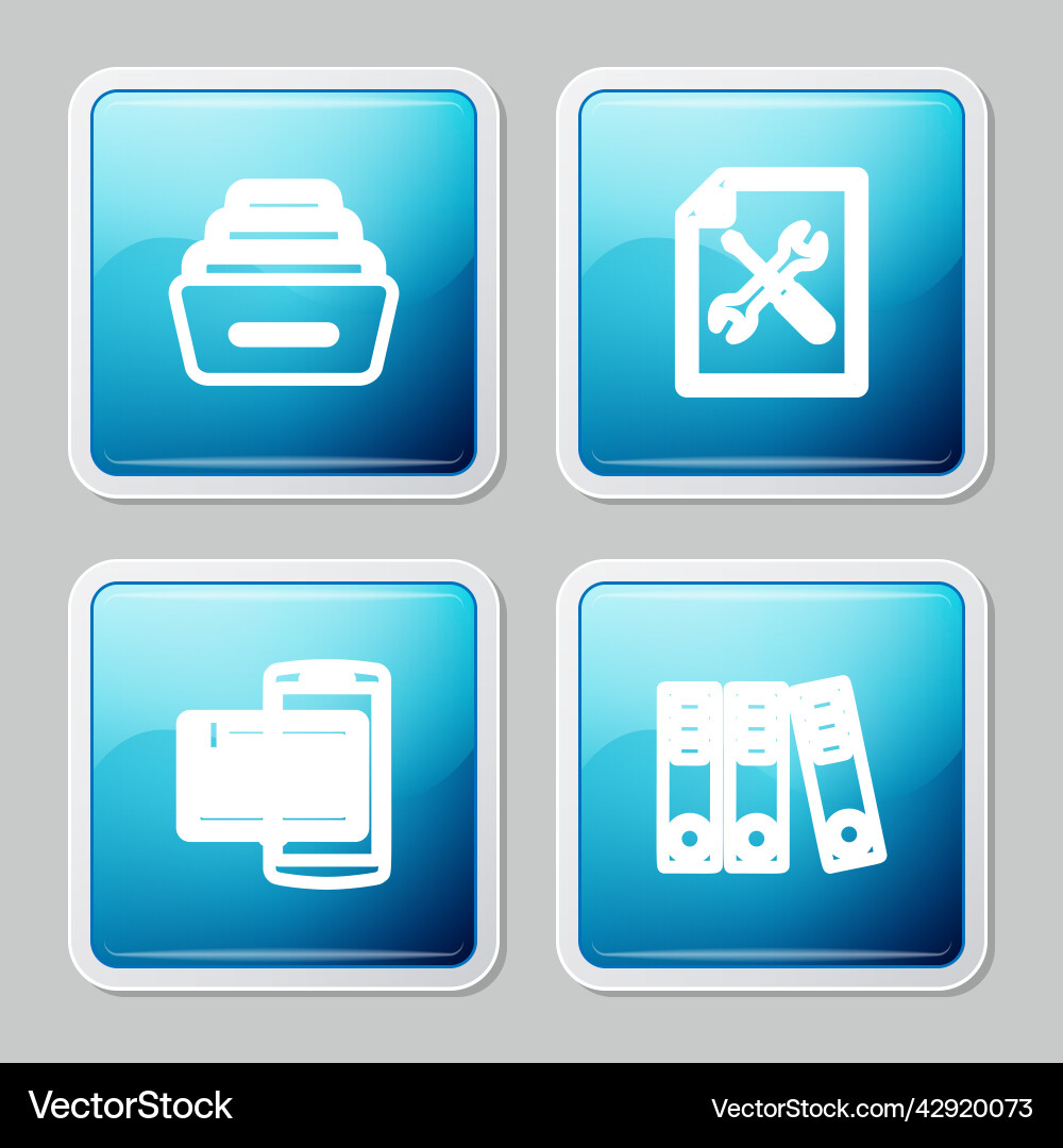 Set line drawer with documents file service vector image