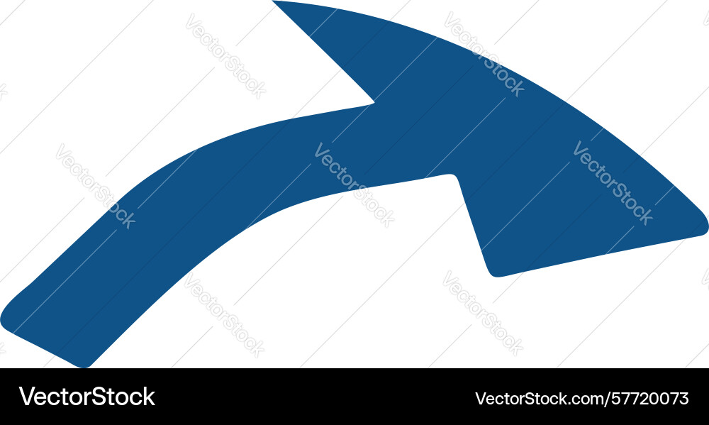 Smooth curved right arrow icon design design vector image