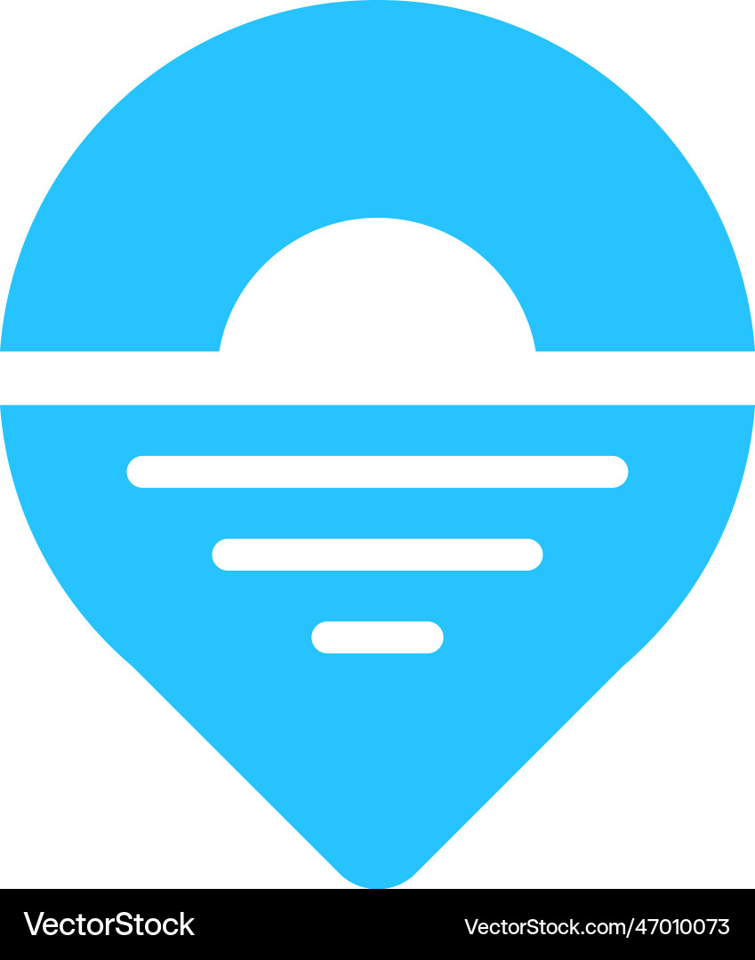 Sunset location logo pointer combine with vector image