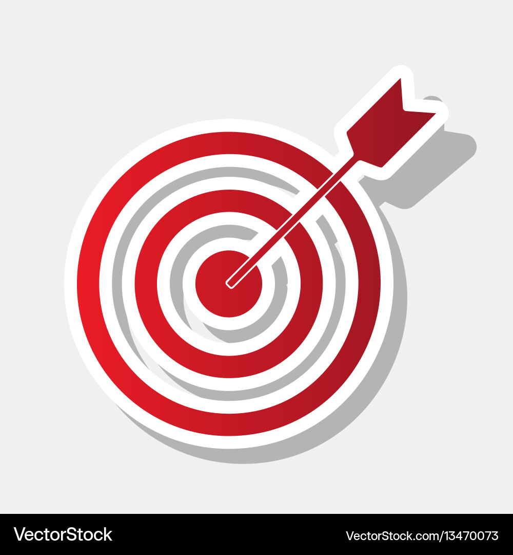 Target with dart new year reddish icon Target with dart new year reddish icon Vector Image