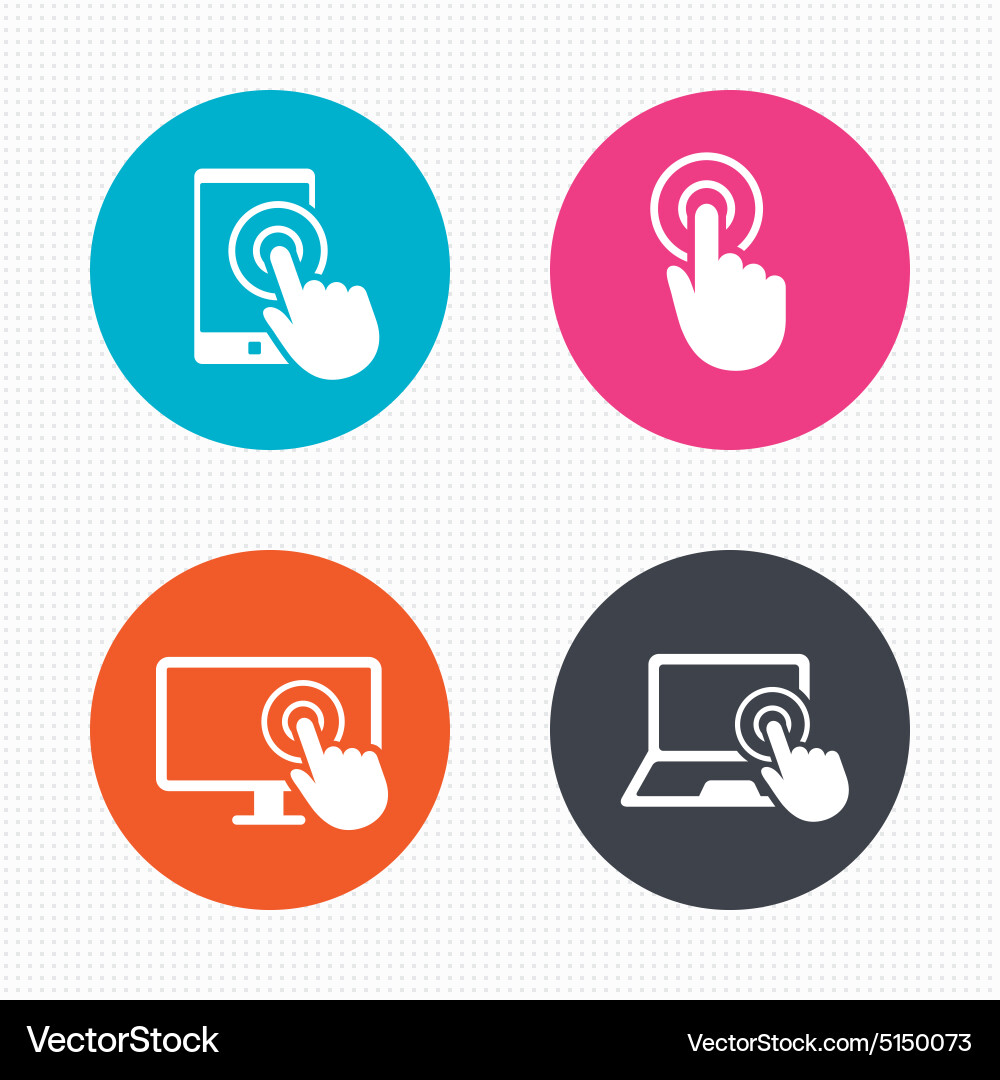Touchscreen Smartphone Icons - Pointer Symbols Vector Image