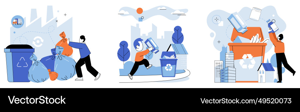 Waste disposal it involves separating different Waste disposal it involves separating different vector image