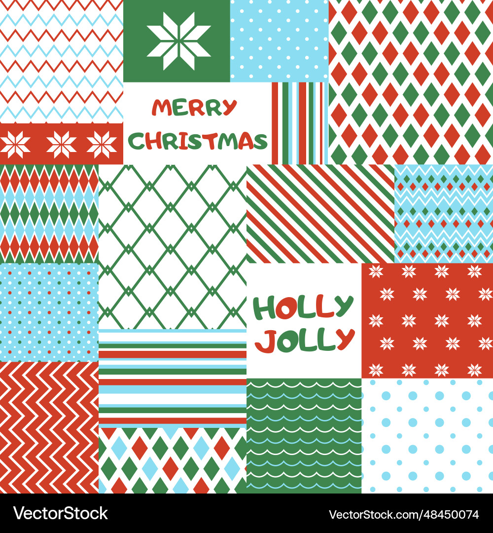 Christmas naive simple patchwork seamless pattern Christmas naive simple patchwork seamless pattern vector image