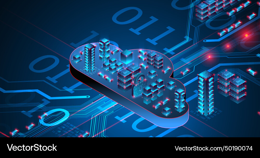 Cloud computing concept abstract connection vector image