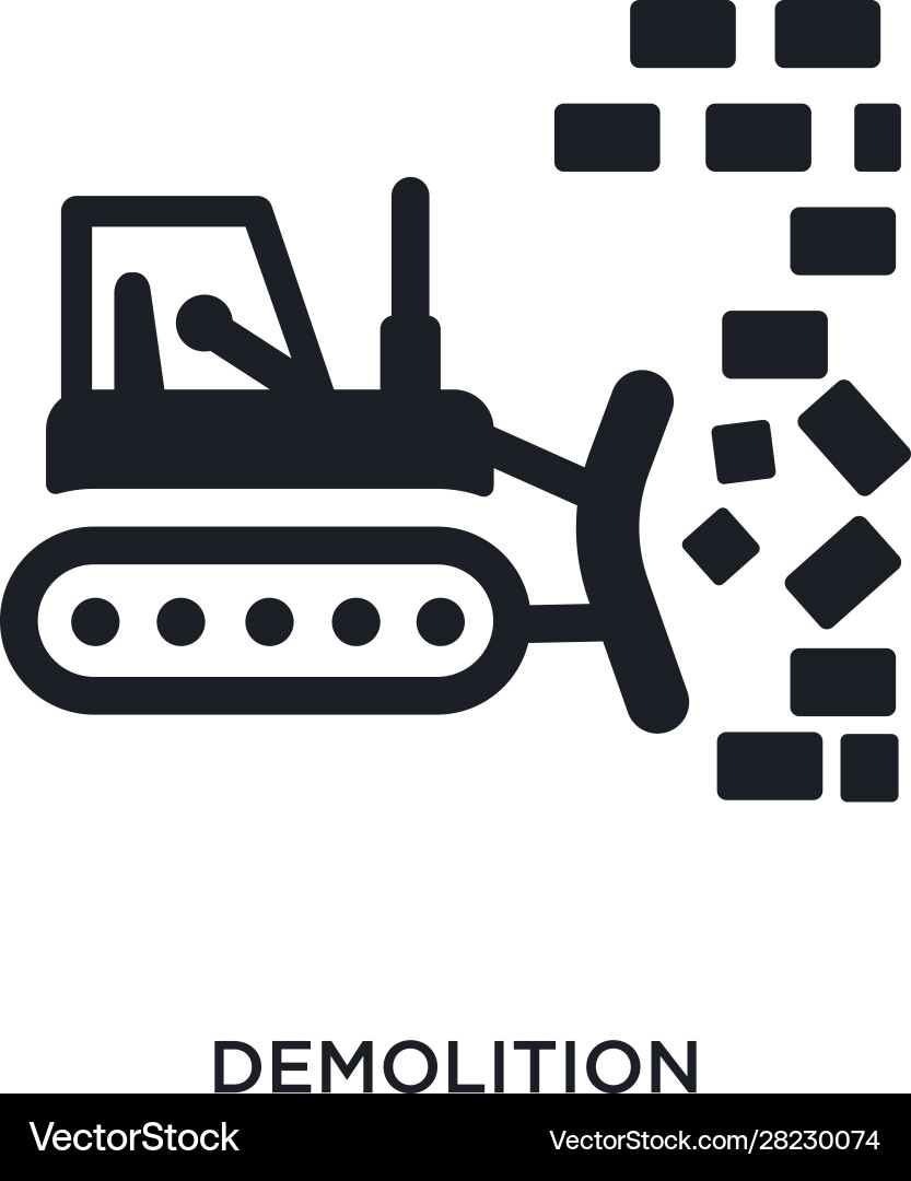 Demolition isolated icon simple element from Vector Image