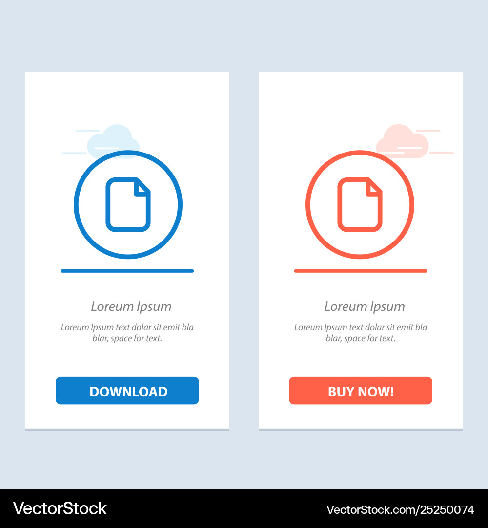 Document file basic ui blue and red download Document file basic ui blue and red download vector image