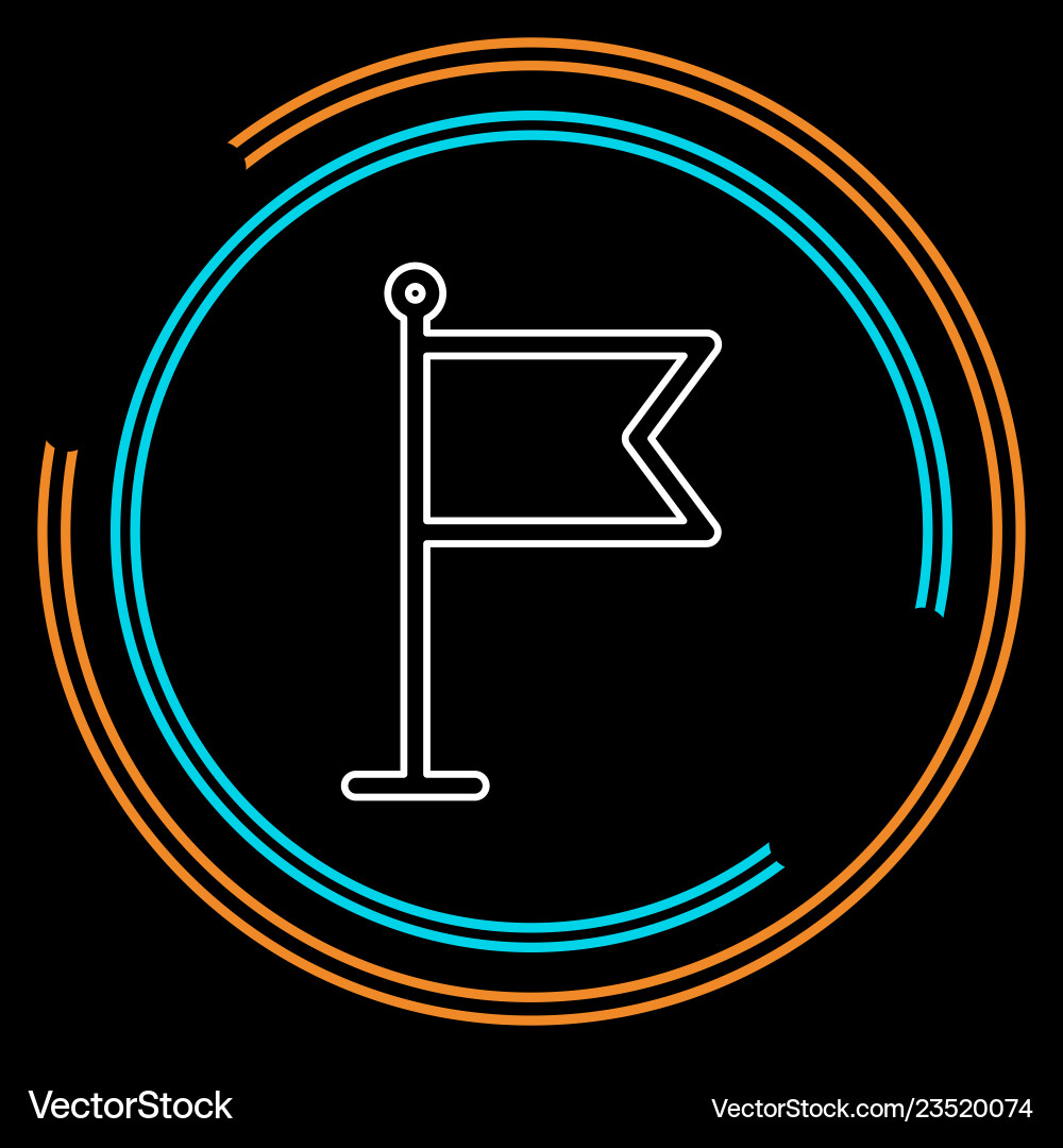 Flag pointer sign icon location marker symbol Vector Image