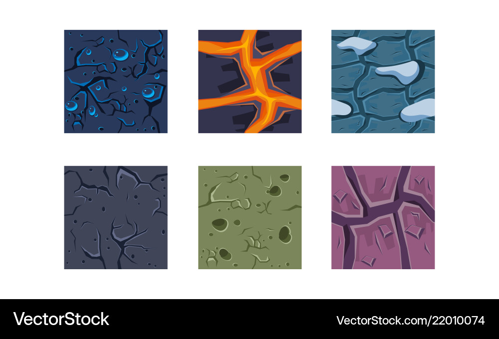 Flat set of textures for platform game Flat set of textures for platform game vector image