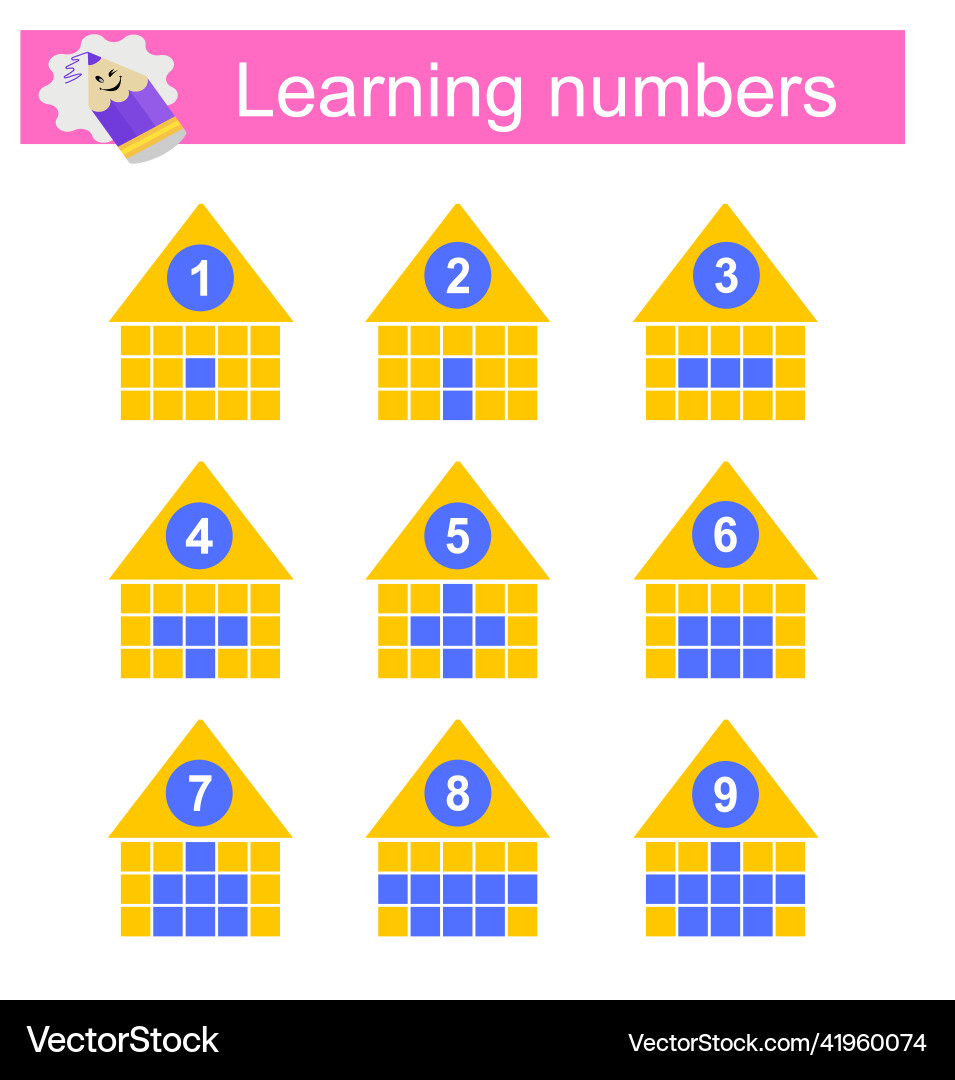 Learning numbers 1-9 Vector Image