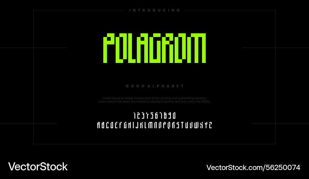 Polagrom futuristic minimalist display font design Polagrom futuristic minimalist display font design Vector Image