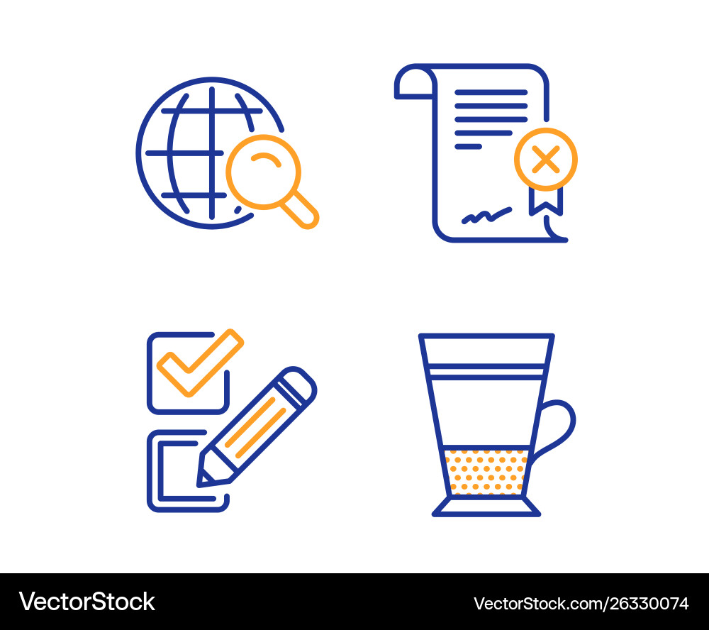 Reject certificate checkbox and internet search Reject certificate checkbox and internet search vector image