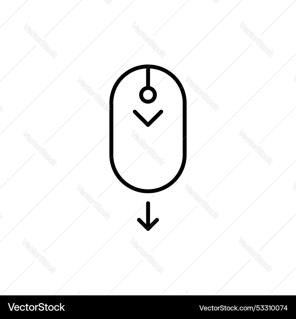 Scroll down computer mouse icon isolated on white Vector Image