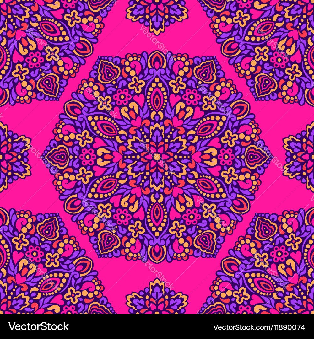 Seamless background with abstract ethnic pattern vector image