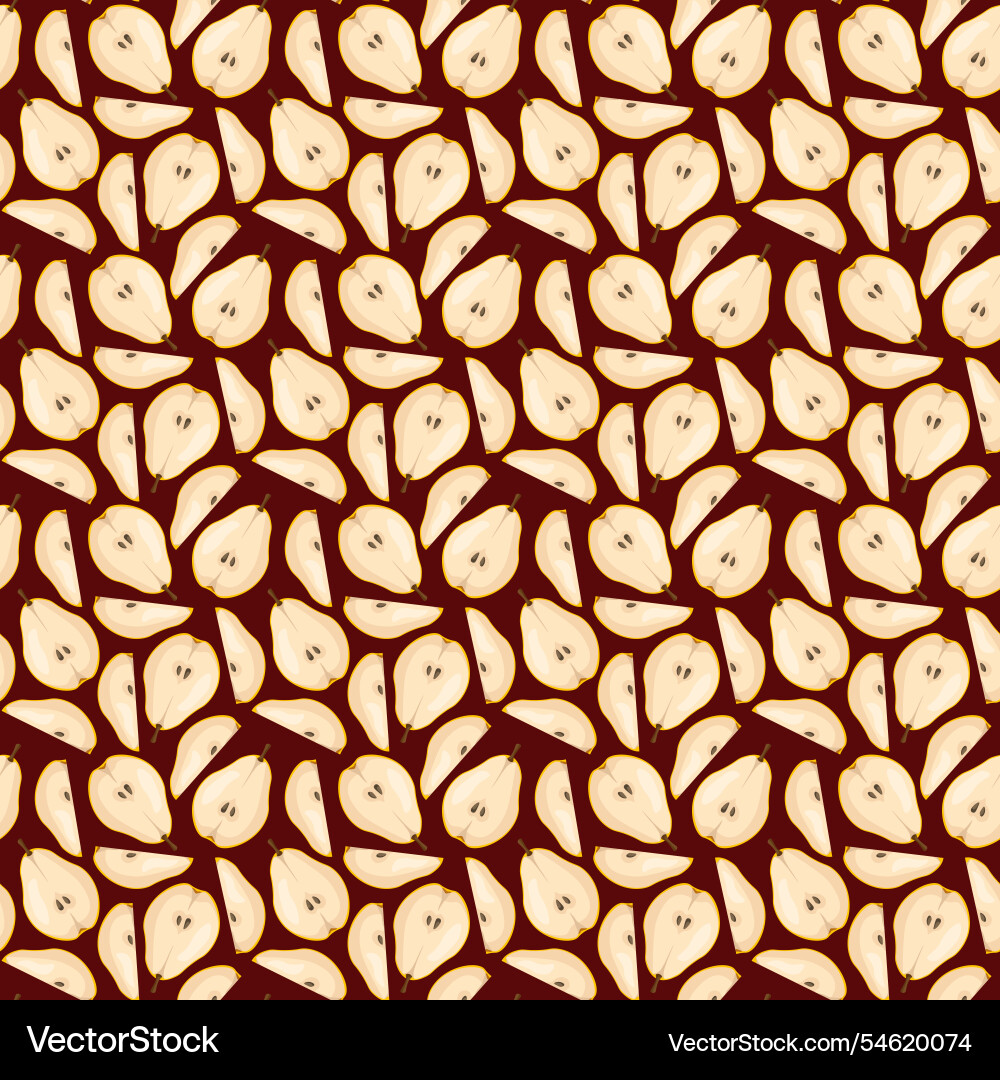Seamless pattern with pear on brown background Seamless pattern with pear on brown background Vector Image