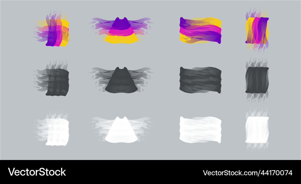 Set collection brush effect variations color Set collection brush effect variations color vector image