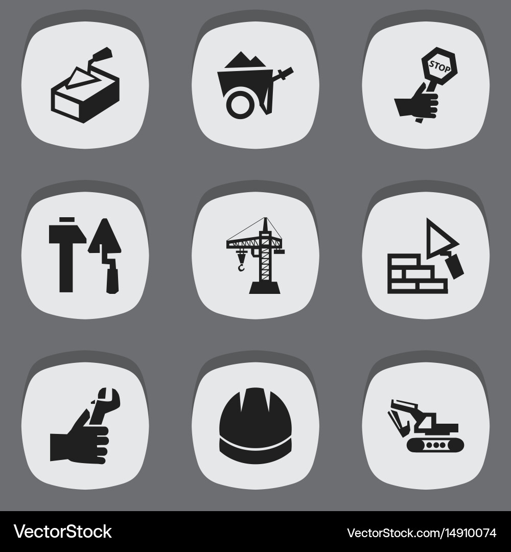 Set of 9 editable structure icons includes vector image
