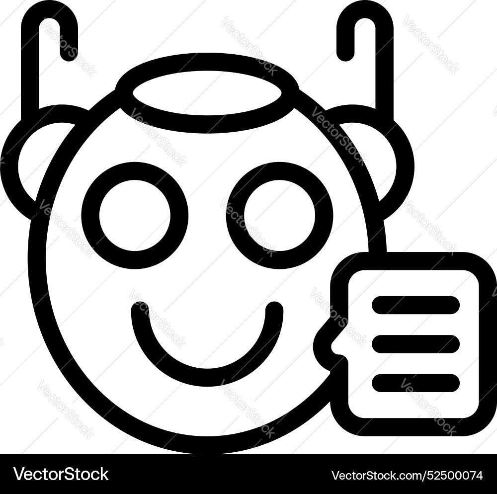 Smiling chatbot giving information with speech Smiling chatbot giving information with speech vector image