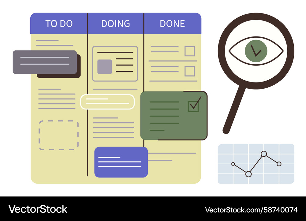 Task management board with to-do list progress Vector Image