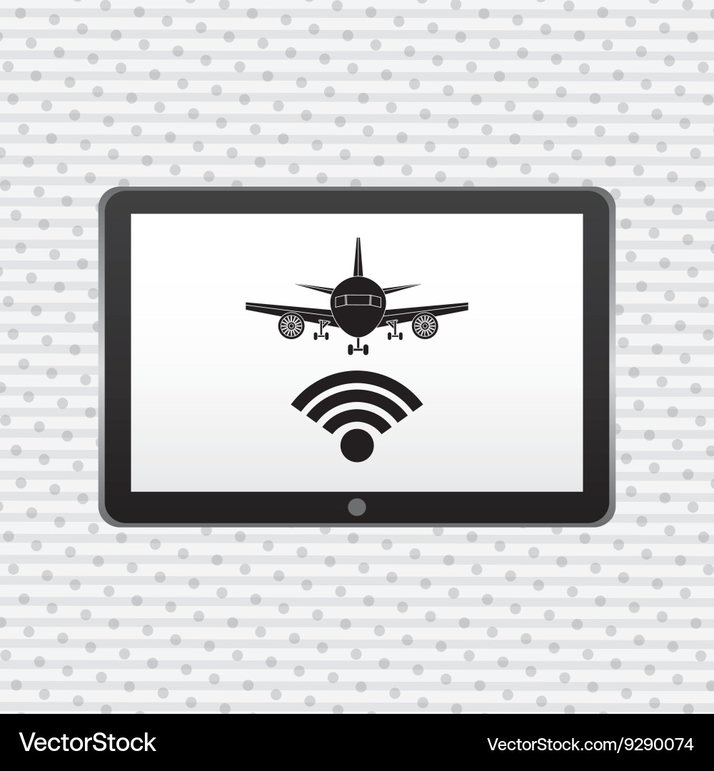 Wifi signal in flight design Vector Image