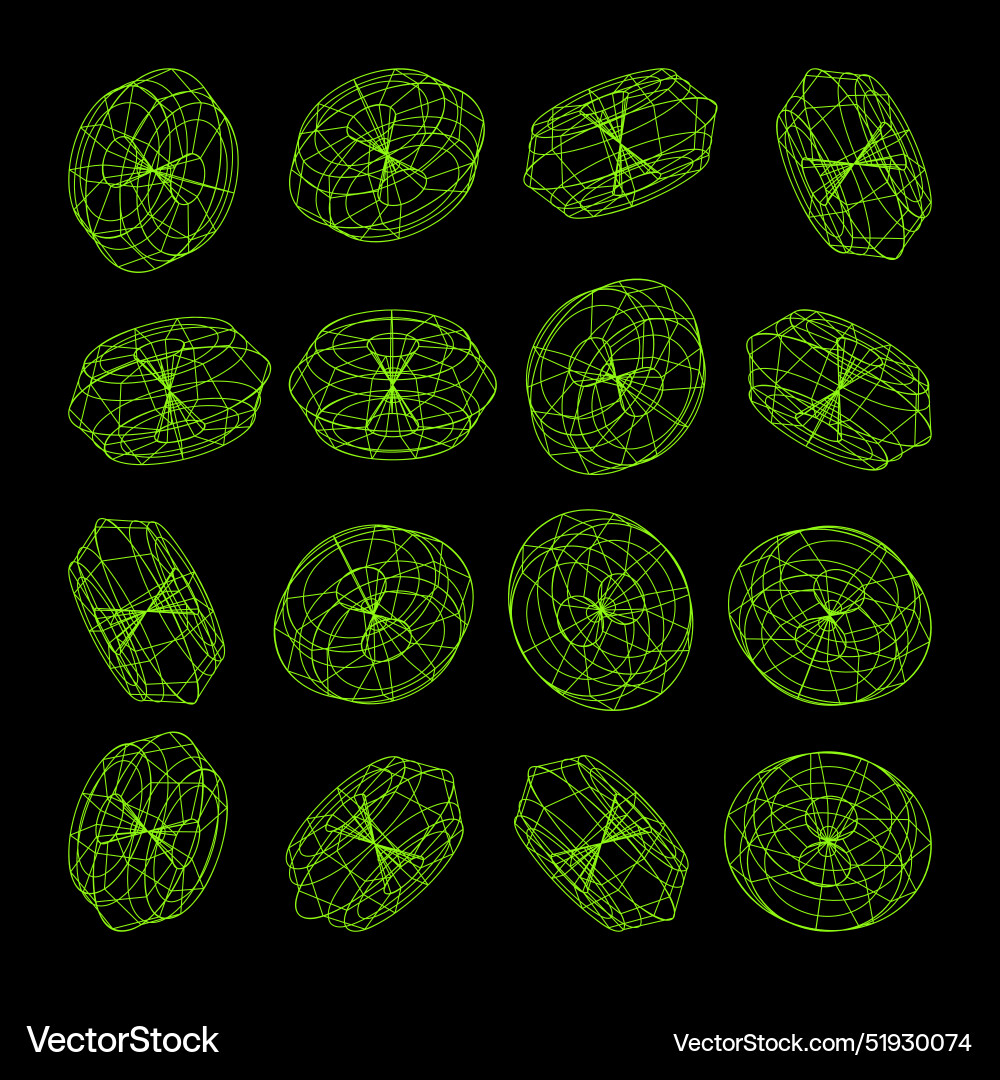 Wireframe lined shapes perspective mesh 3d grid Wireframe lined shapes perspective mesh 3d grid vector image