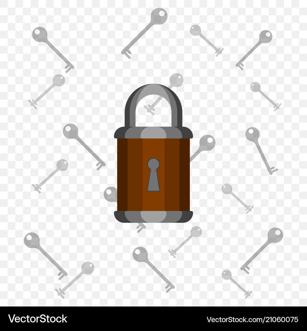 A lock against background of transparent keys A lock against background of transparent keys vector image