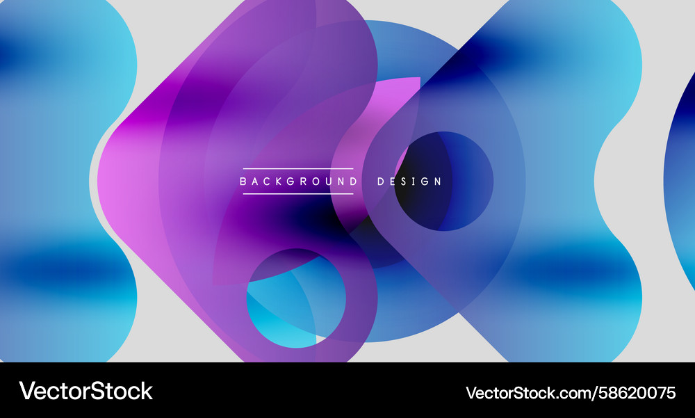 Abstract fluid shapes overlap creating vibrant Vector Image