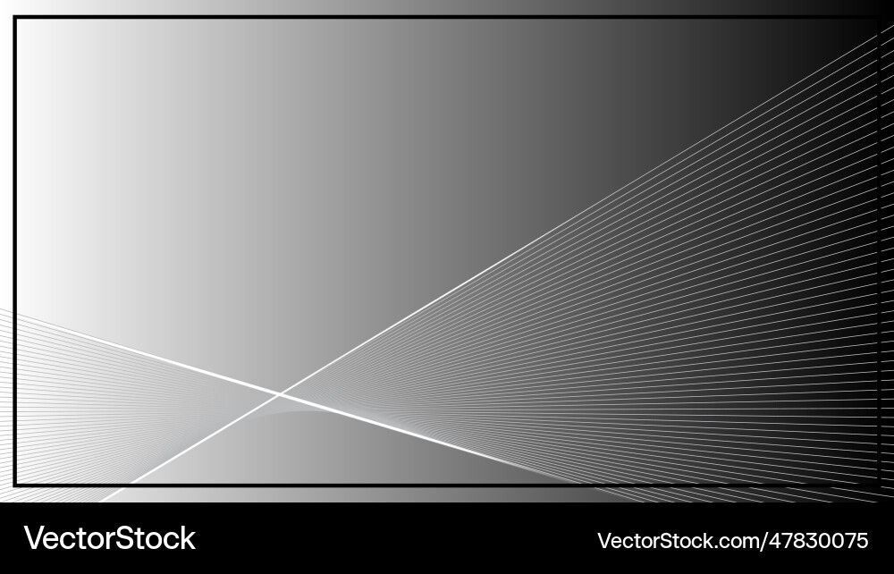 Abstract waveform white line on black with frame vector image