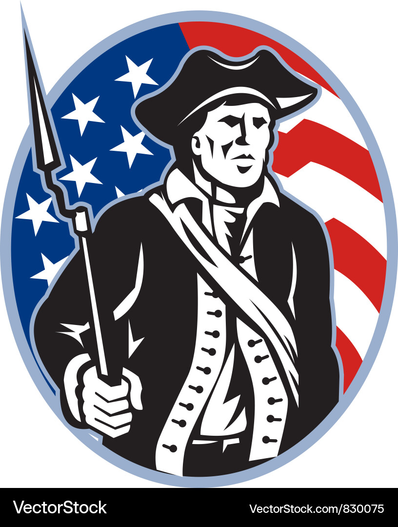 American Revolutionary Minuteman Vector Image