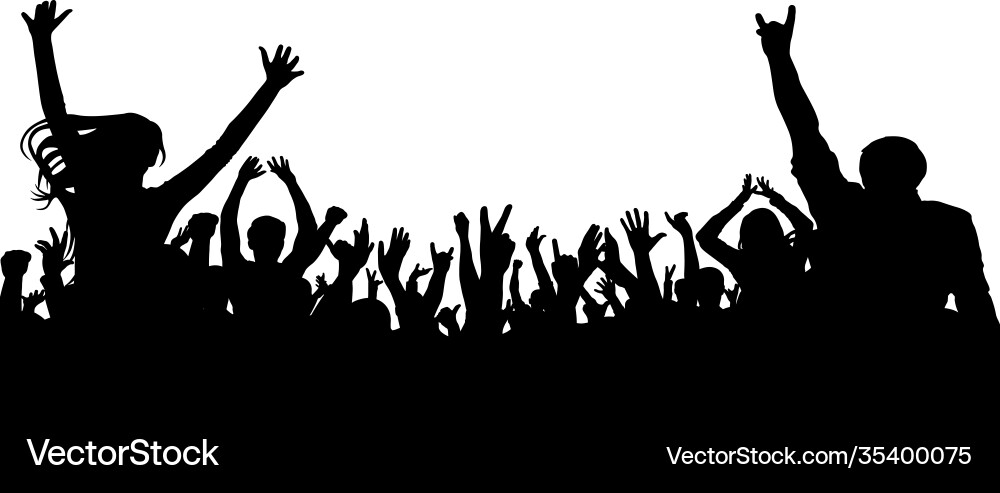 Applause crowd people silhouette Applause crowd people silhouette vector image